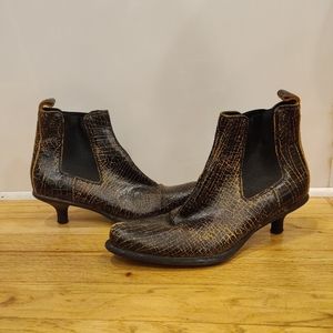 Miu Miu crackle letter ankle boot